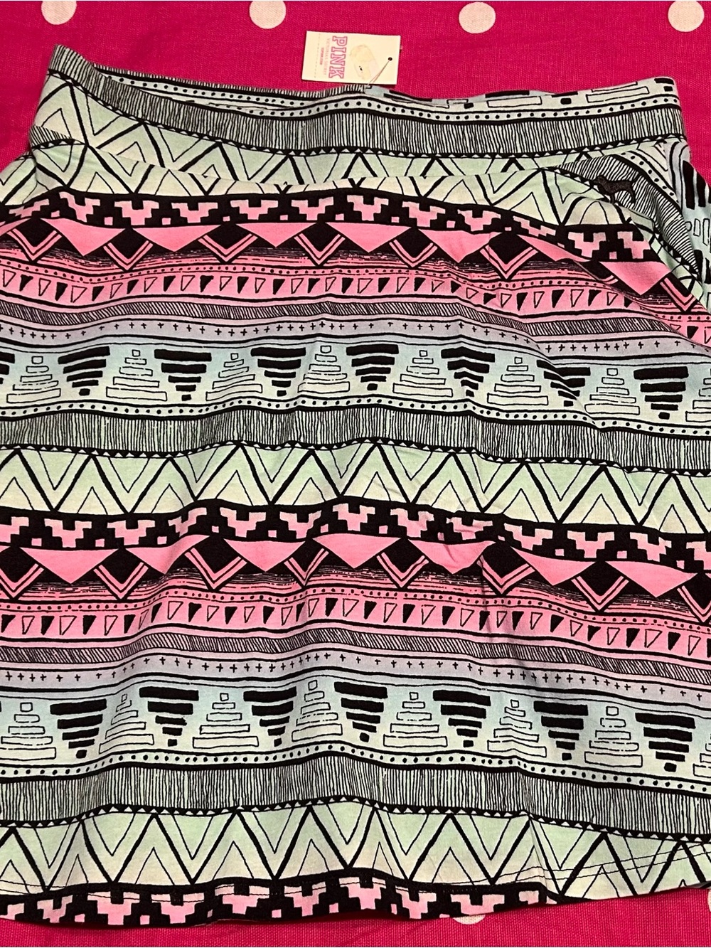PINK Victoria's Secret Mint, Pink & Black Tribal Swim Coverup Small